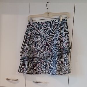 Lucky in Love Black and White Skater Mini Skirt